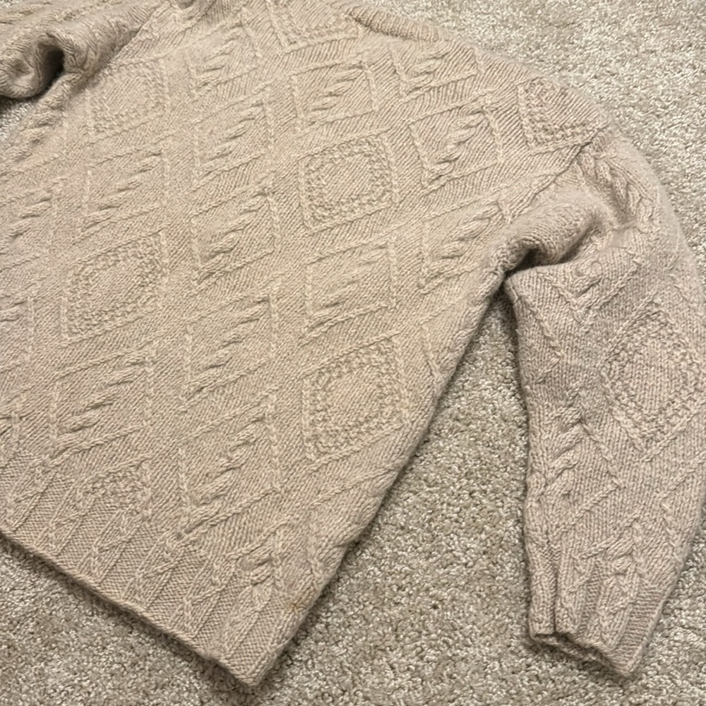 Outback Red 100% Wool Sweater size M Fisherman Natural Winter snowflake - Picture 7 of 7